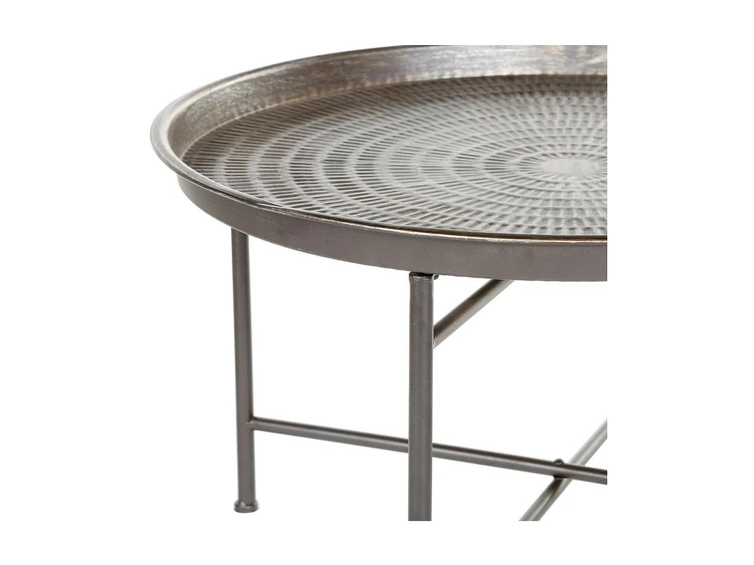 Table à café en métal gris aspect vieilli