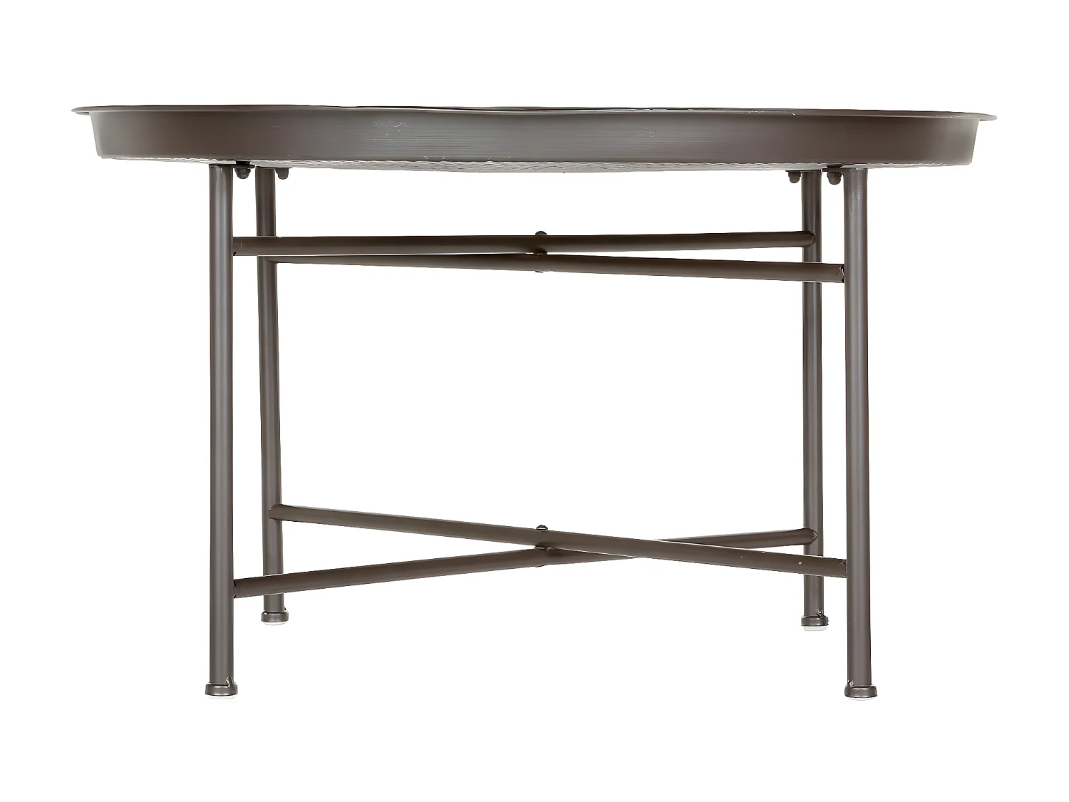 Table à café en métal gris aspect vieilli