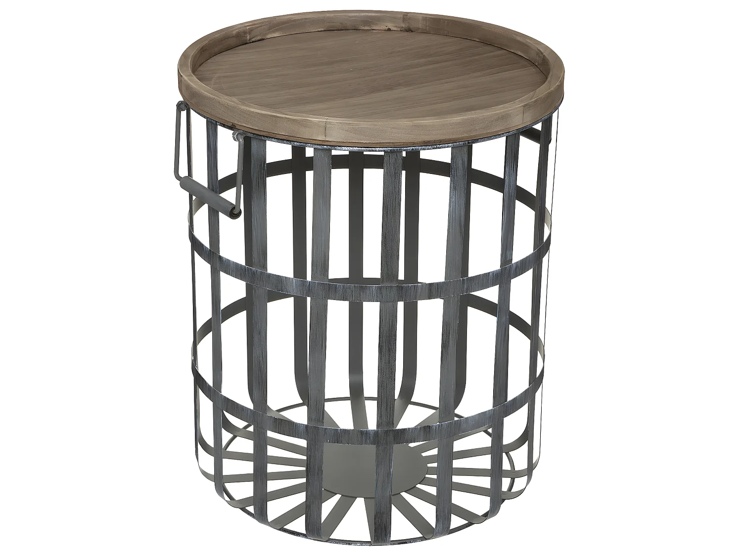 Set de 2 Tables à Café en Bois et Métal Gris industriel