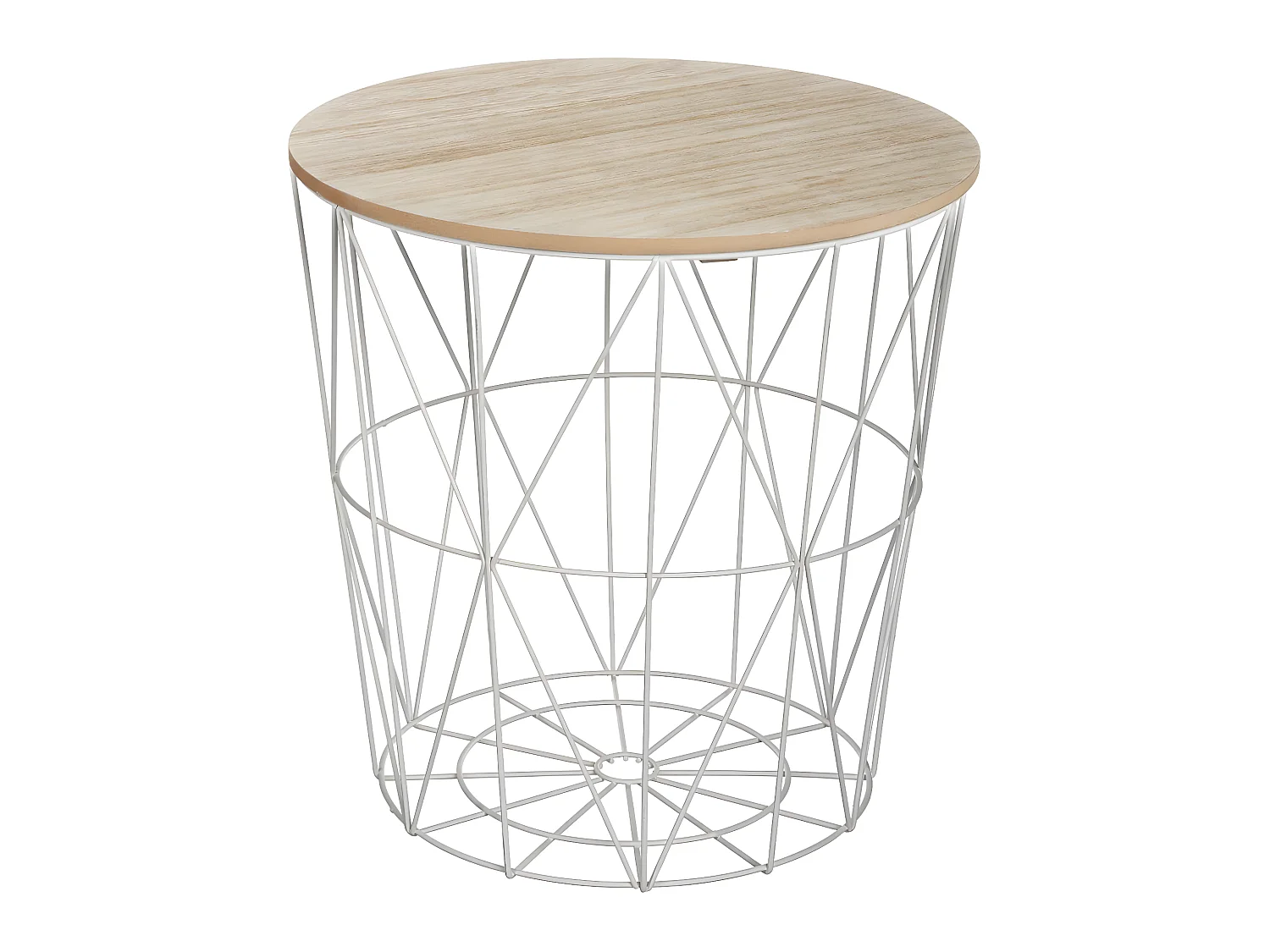 Table à café en métal gris et plateau en Bois H 41 cm