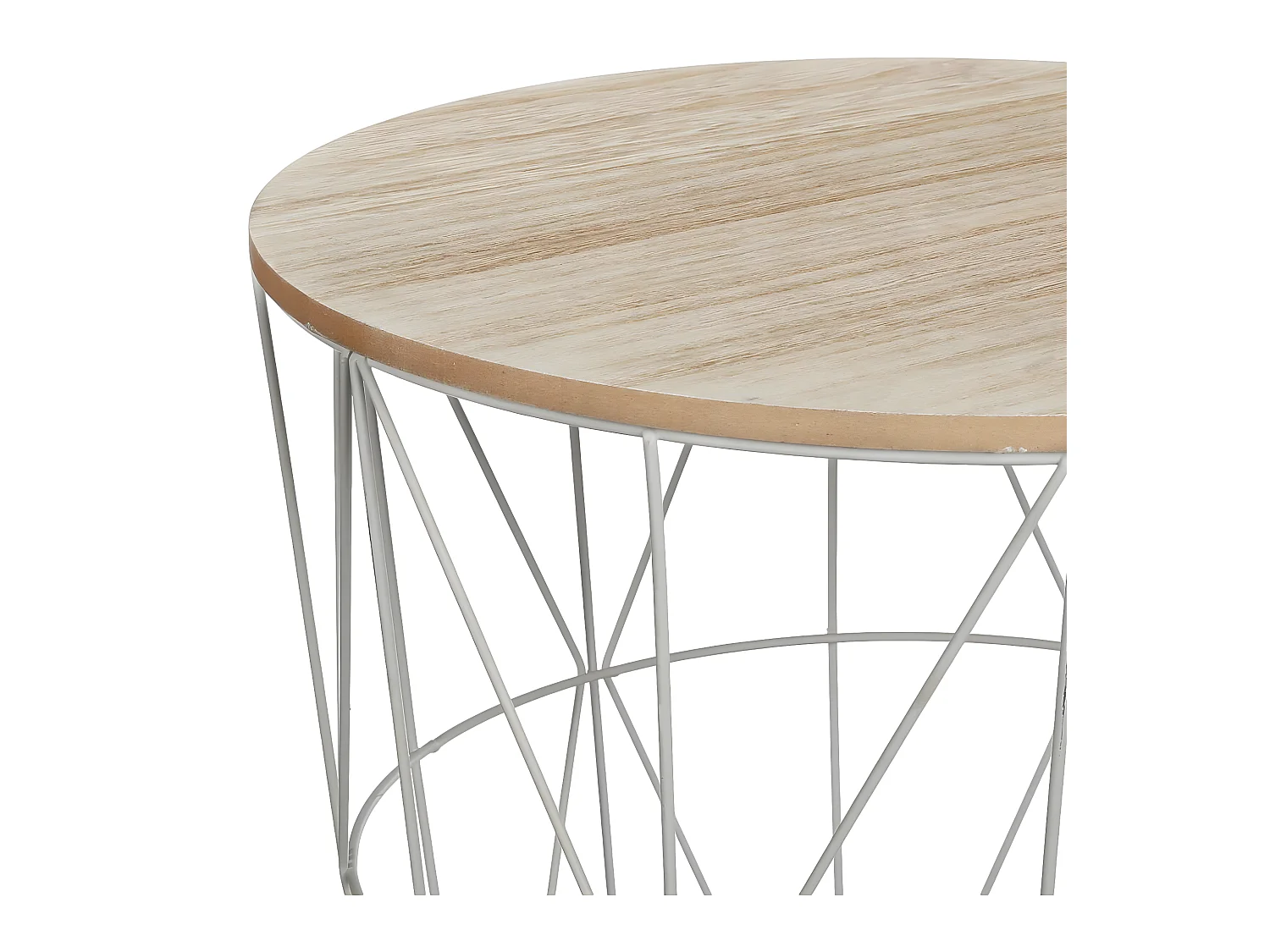 Table à café en métal gris et plateau en Bois H 41 cm