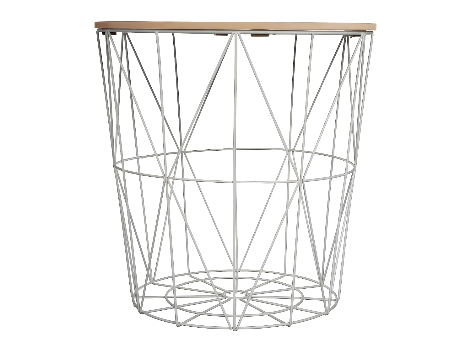 Table à café en métal gris et plateau en Bois H 41 cm