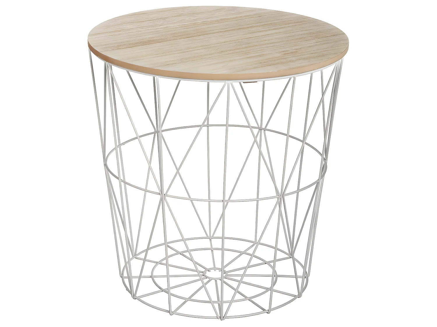 Table à café en métal gris et plateau en Bois H 41 cm