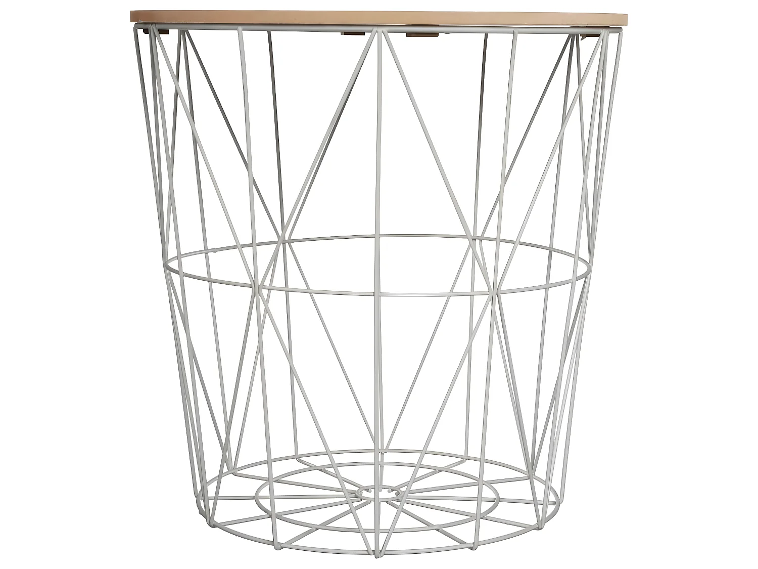 Table à café en métal gris et plateau en Bois H 41 cm