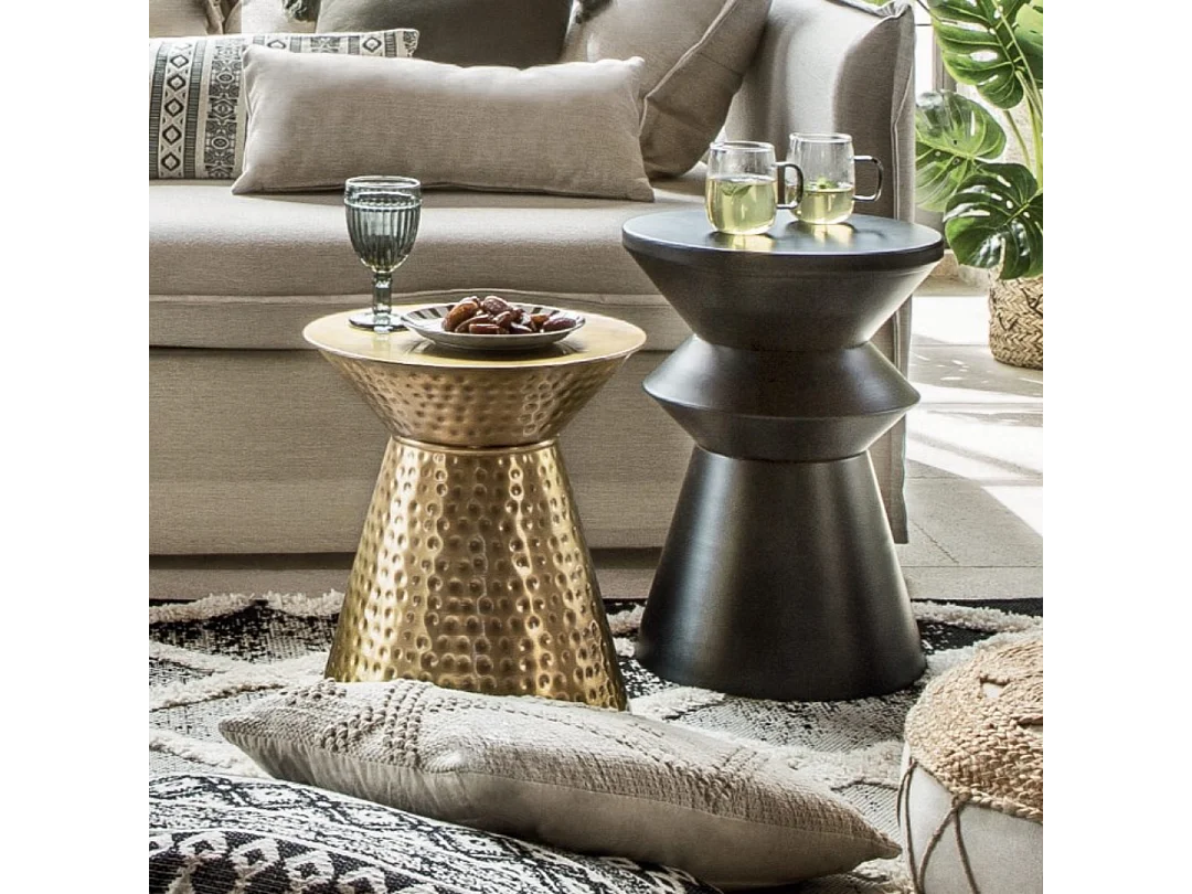 Ronde Design Koffietafel "Sohan" 48cm Zwart van IJzer