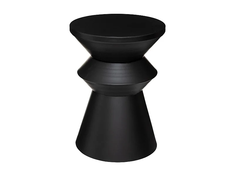 Table à Café Ronde Design "Sohan" 48cm Noir en Fer