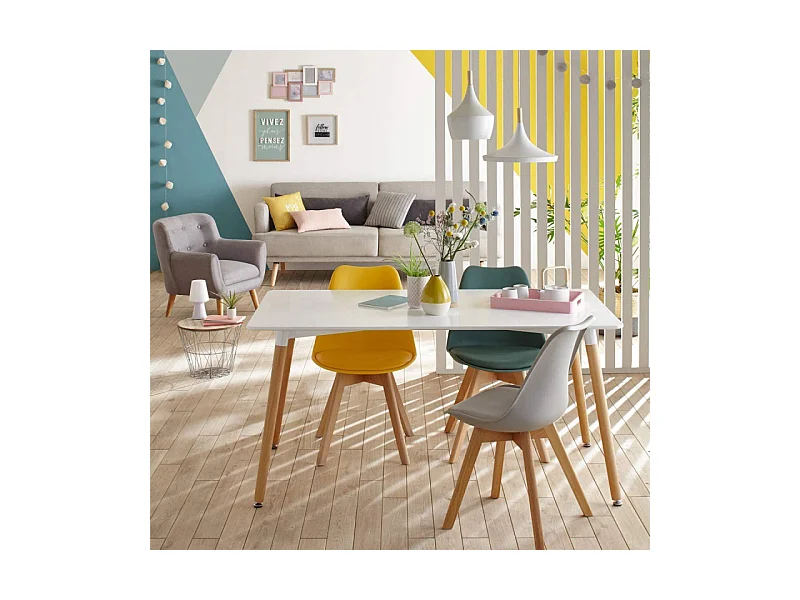 Mesa de centro Kumi con tapa blanco/natural 30,5x38x38 cm