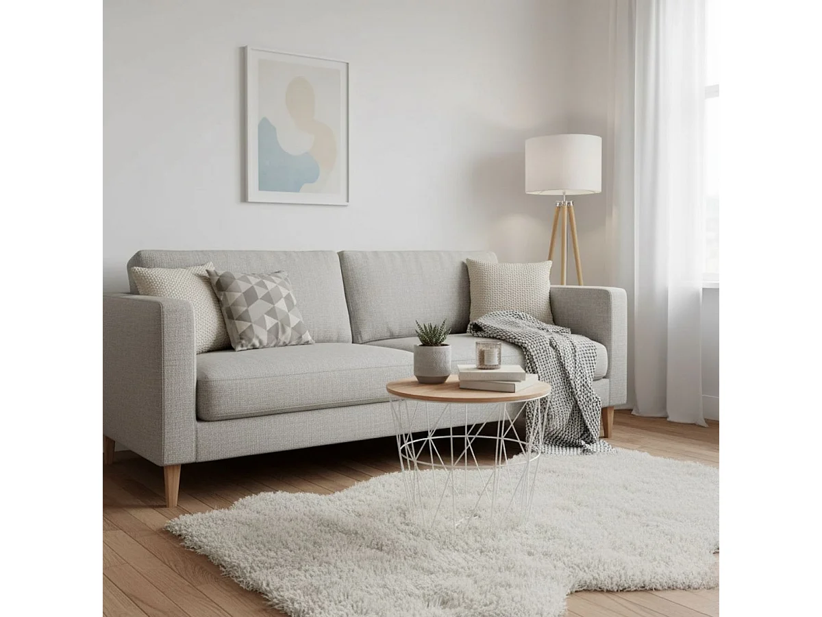 Mesa de centro Kumi con tapa blanco/natural 30,5x38x38 cm