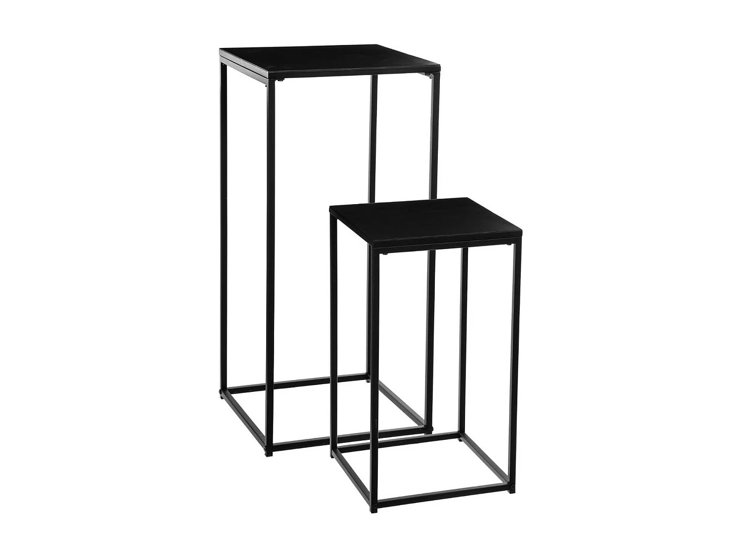 Lot de 2 Sellettes Tables d'appoint en Métal noir