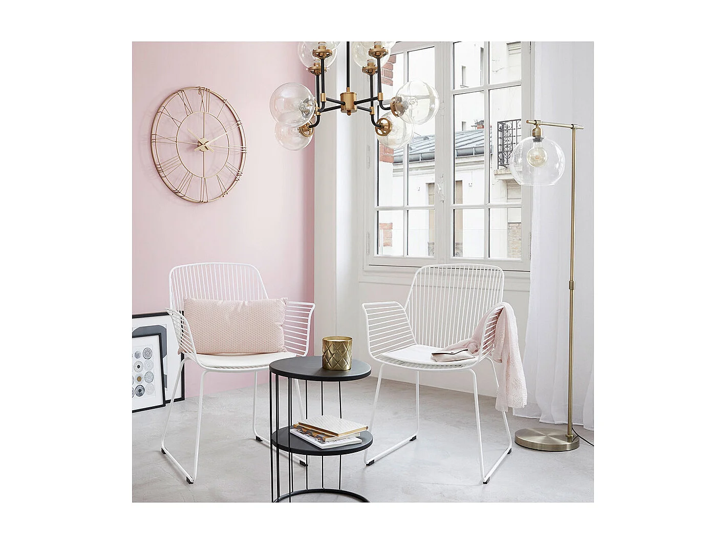 Table d'appoint design filaire Kobu