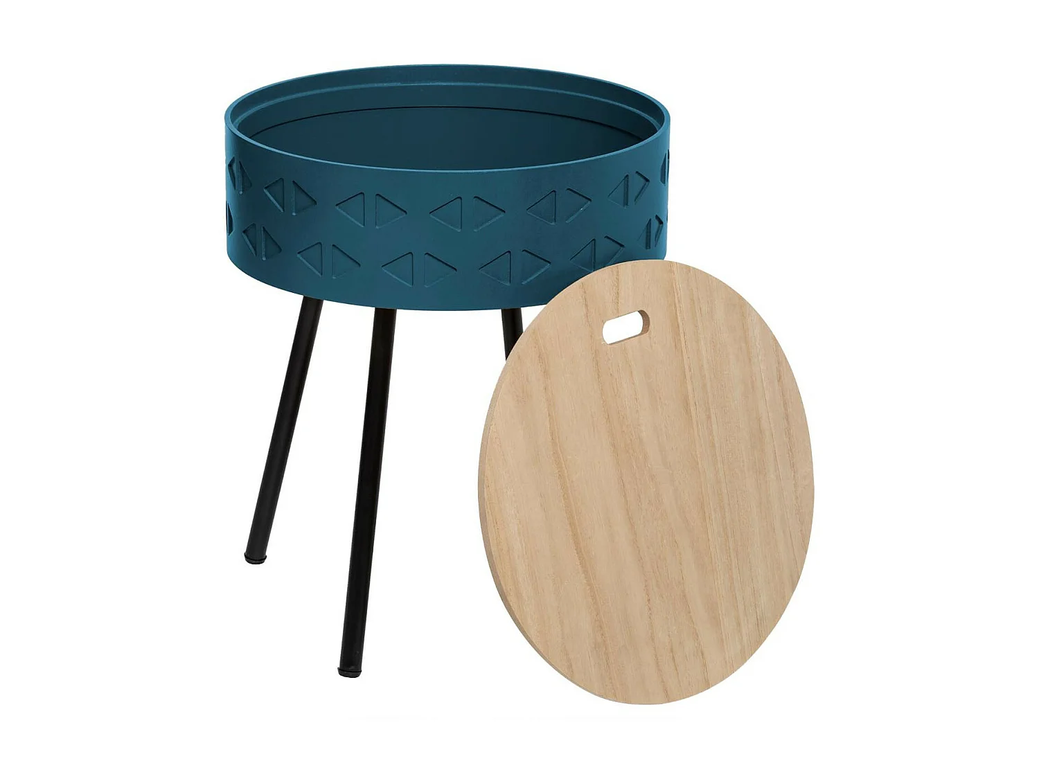 2 en 1 Table à Café et Coffre de rangement Bleu