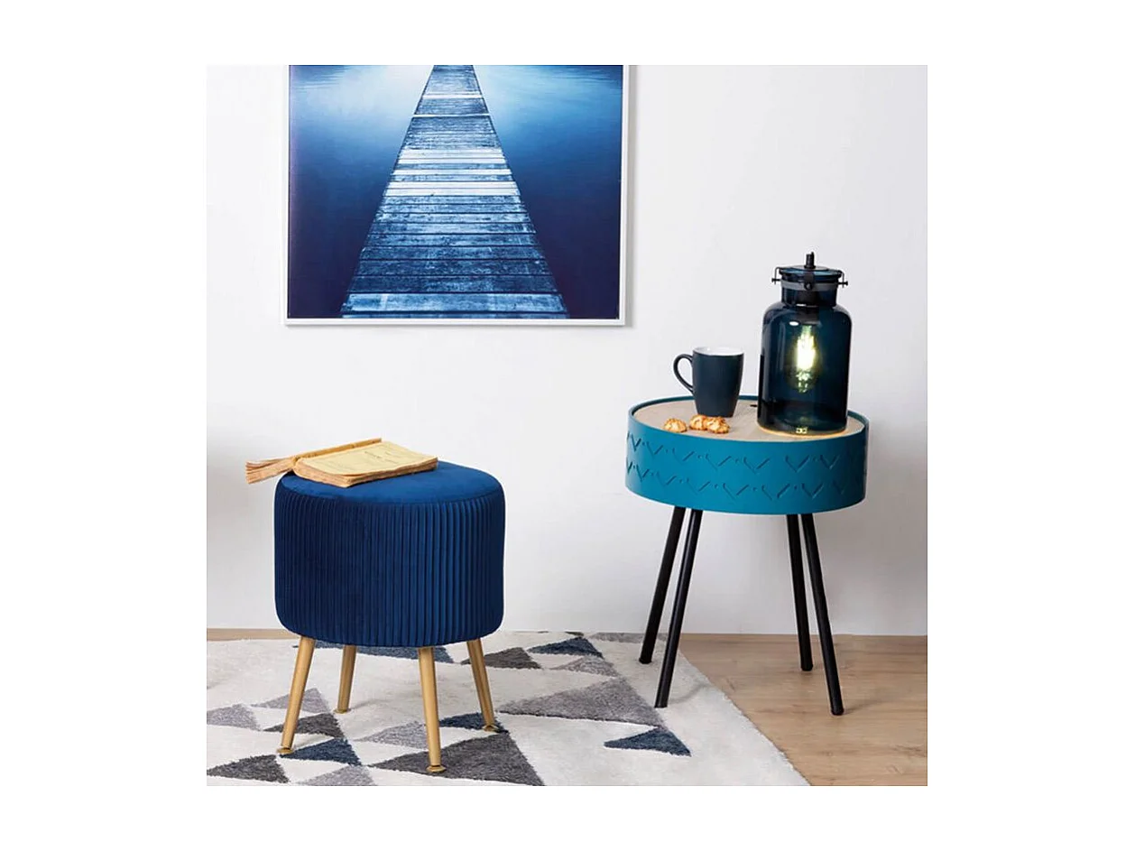 2 en 1 Table à Café et Coffre de rangement Bleu