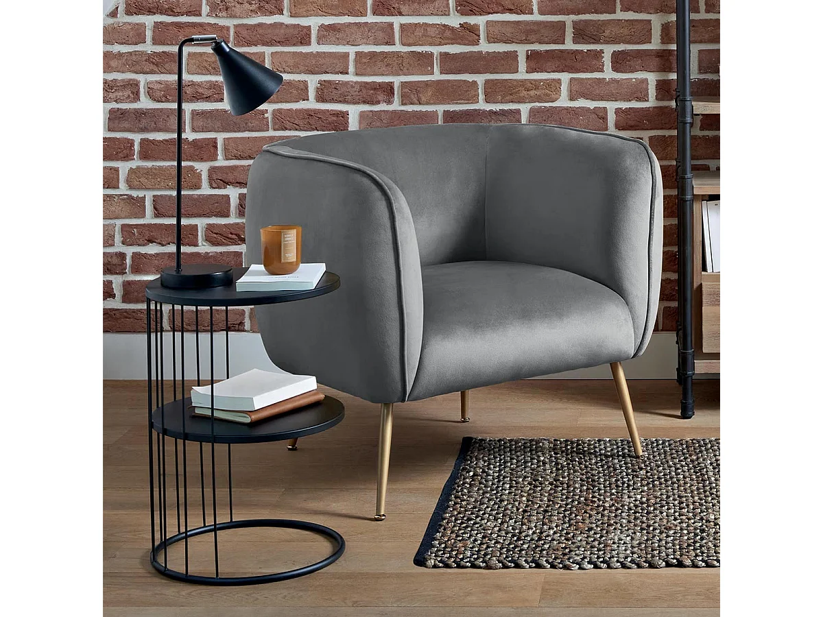 Table d'appoint design et originale en métal Noir  H 52 cm