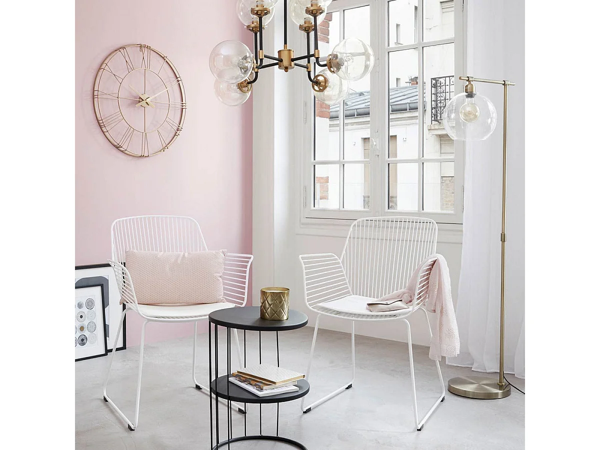 Table d'appoint design et originale en métal Noir  H 52 cm