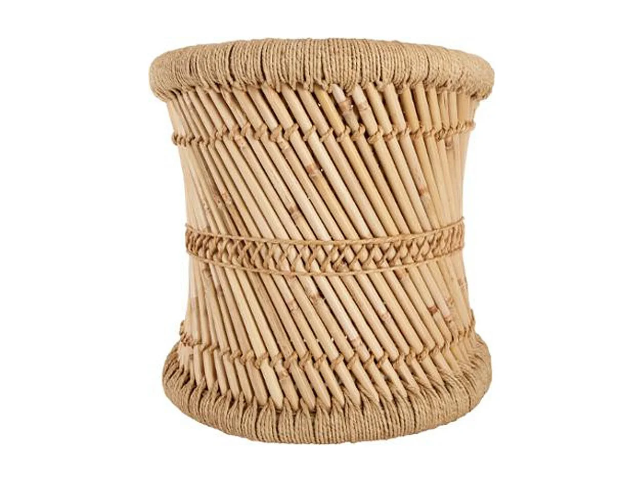 Lot de 2 tables d'appoint en corde beige