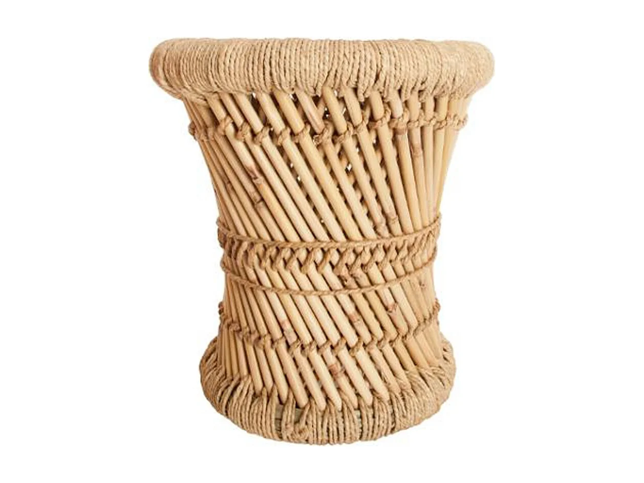 Lot de 2 tables d'appoint en corde beige