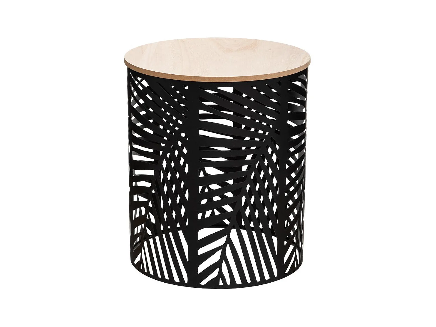 Mesa de metal con estampado de hojas x 2