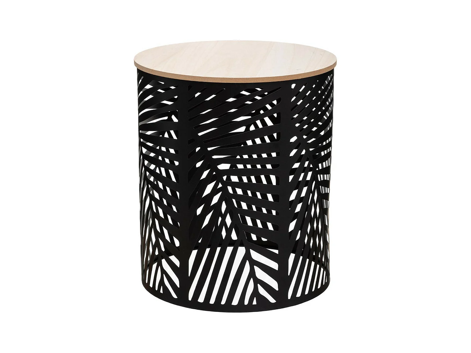 Mesa de metal con estampado de hojas x 2