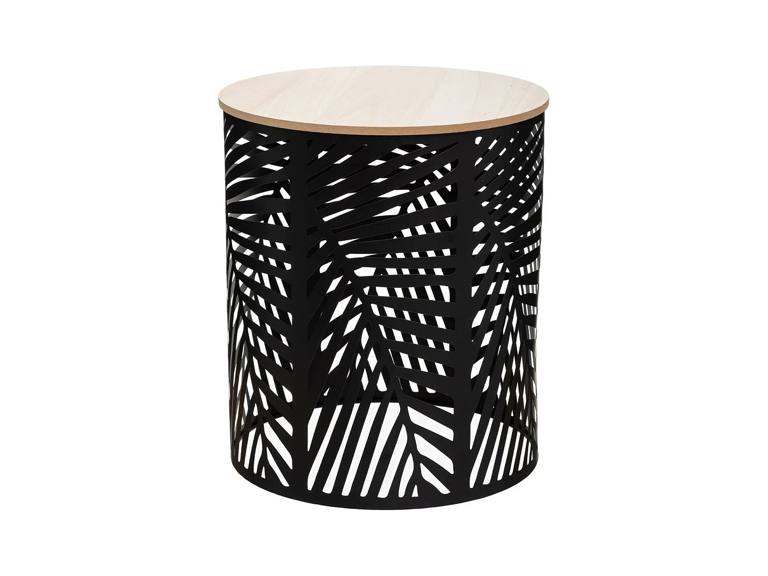 Mesa de metal con estampado de hojas x 2