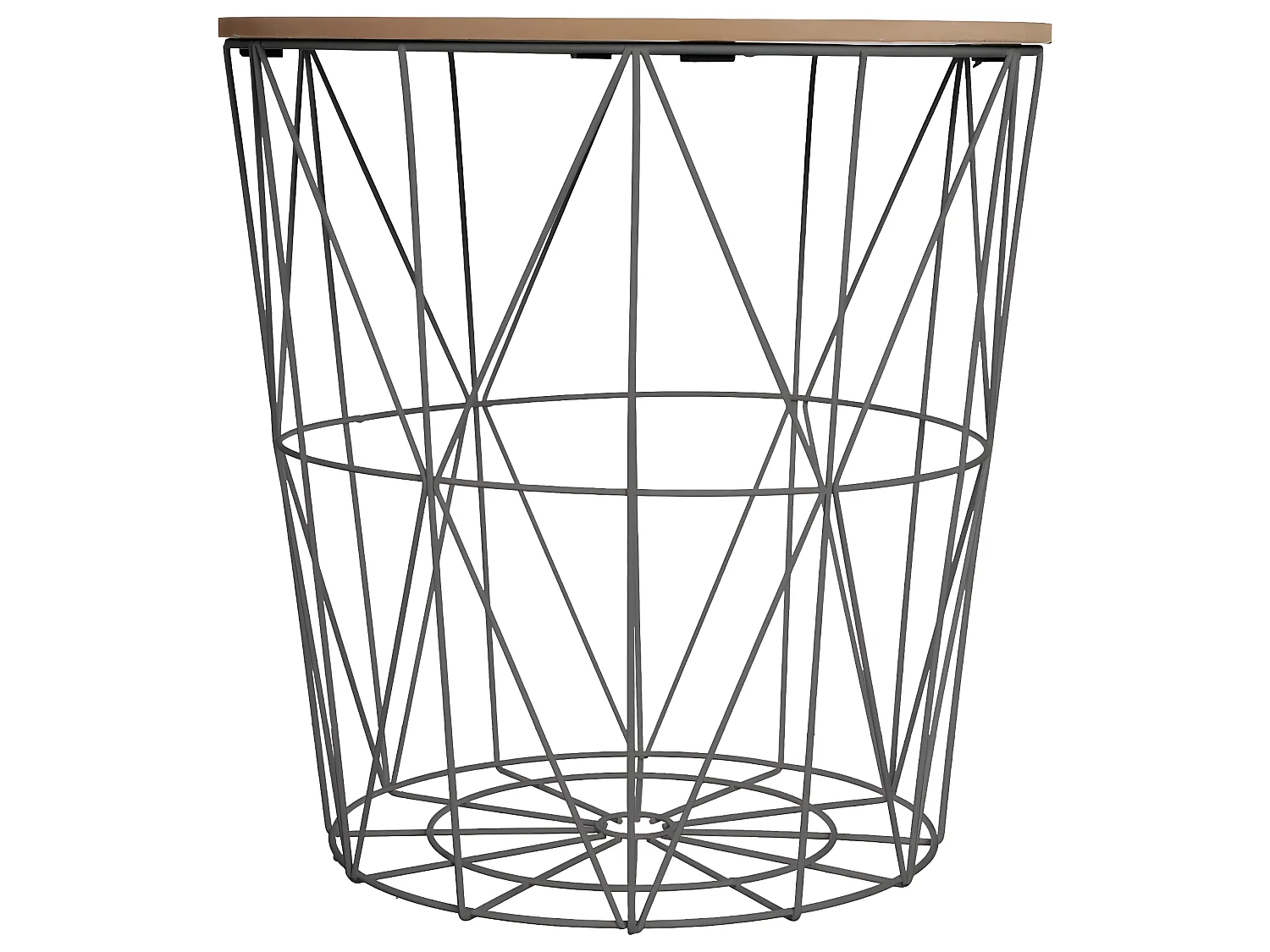 Table à café en métal noir  et plateau en Bois H 41 cm