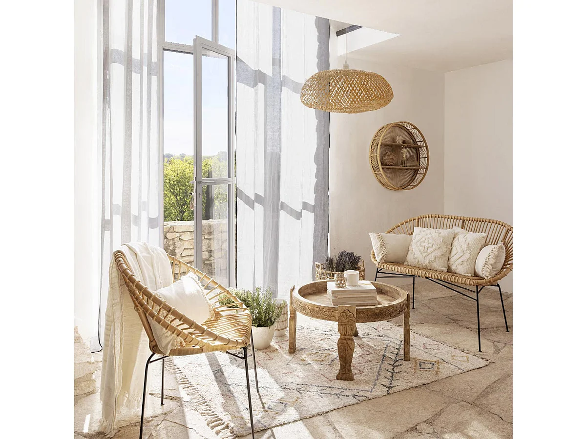 Table à Café en Bois de Manguier D 51  x H 33 cm