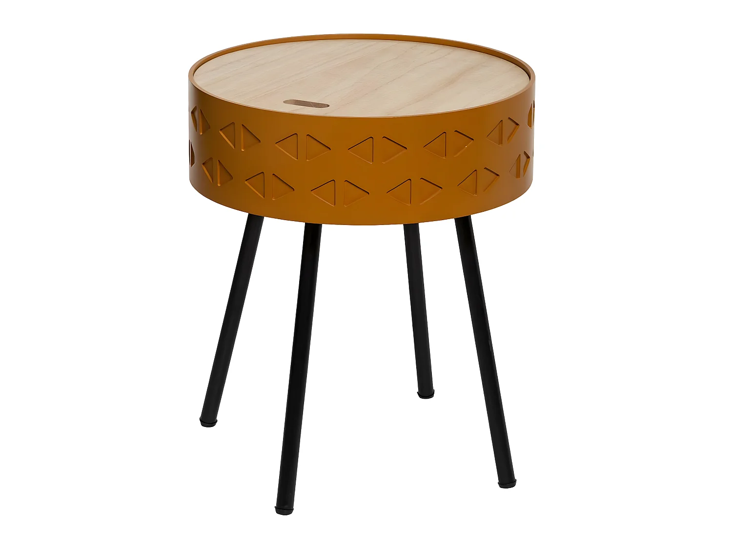 2 en 1 Table à Café et Coffre de rangement Moutarde