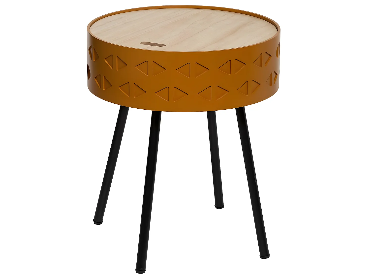 2 en 1 Table à Café et Coffre de rangement Moutarde