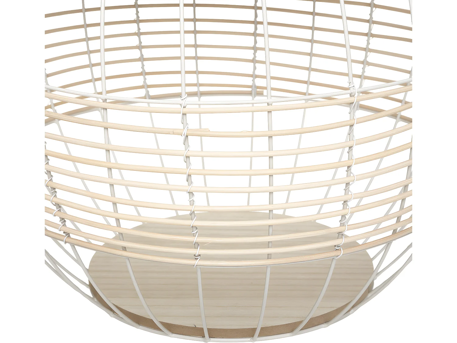 Lot de 2 Tables à café en Métal Blanc et Rotin