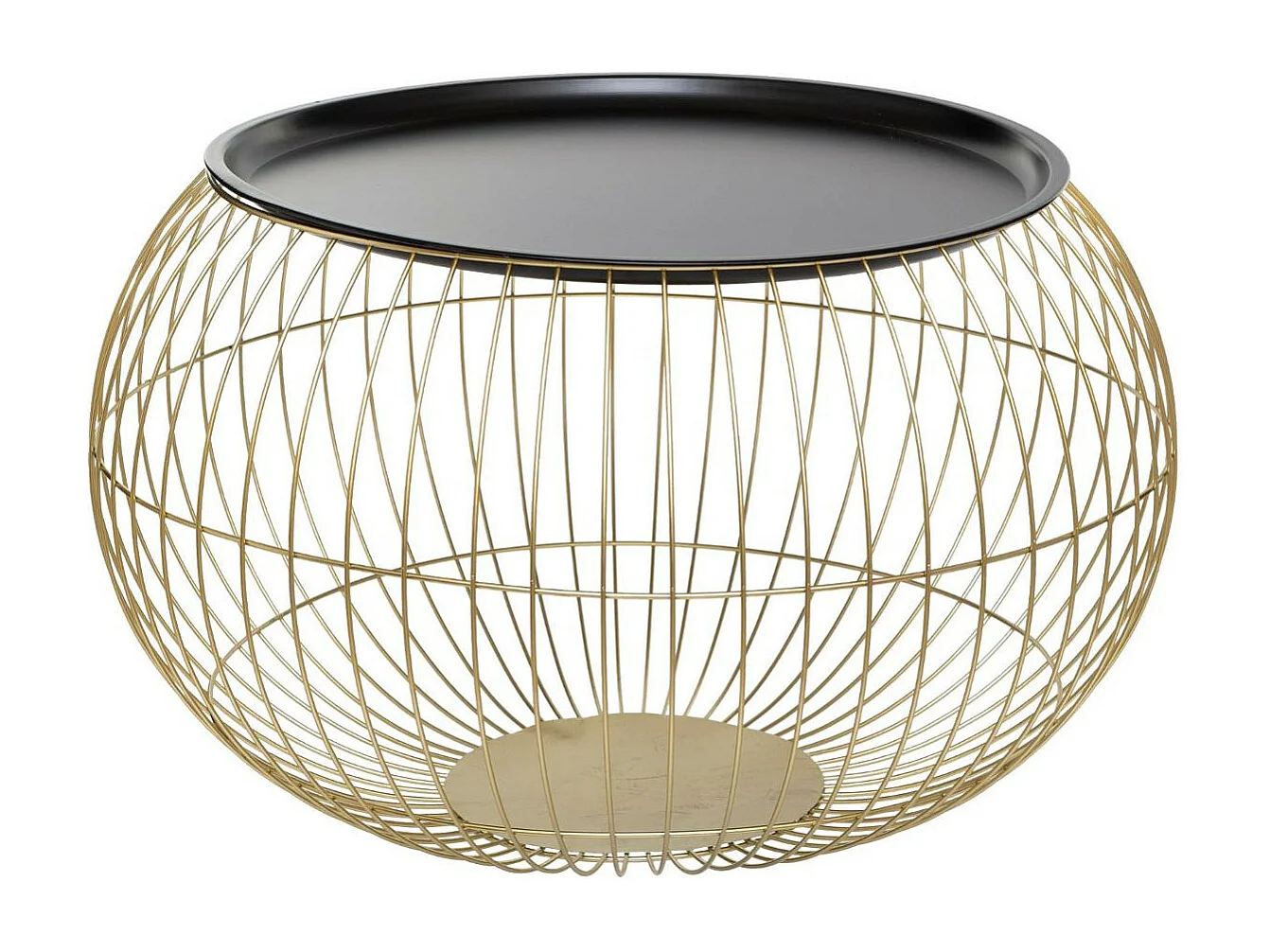 Lot de 2 Tables en métal filaire doré