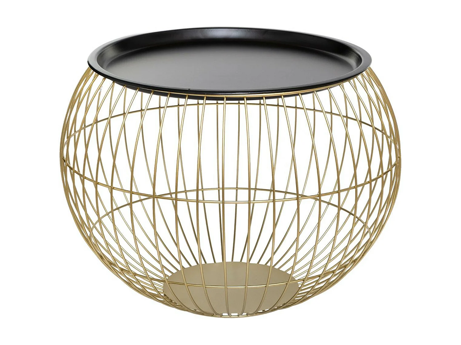 Lot de 2 Tables en métal filaire doré