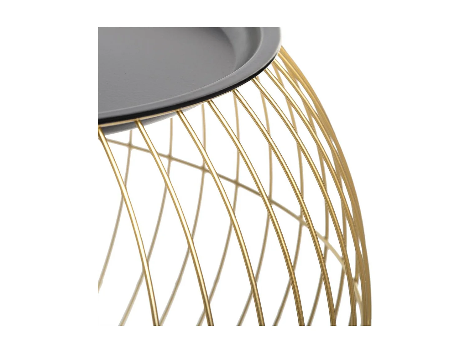 Lot de 2 Tables en métal filaire doré