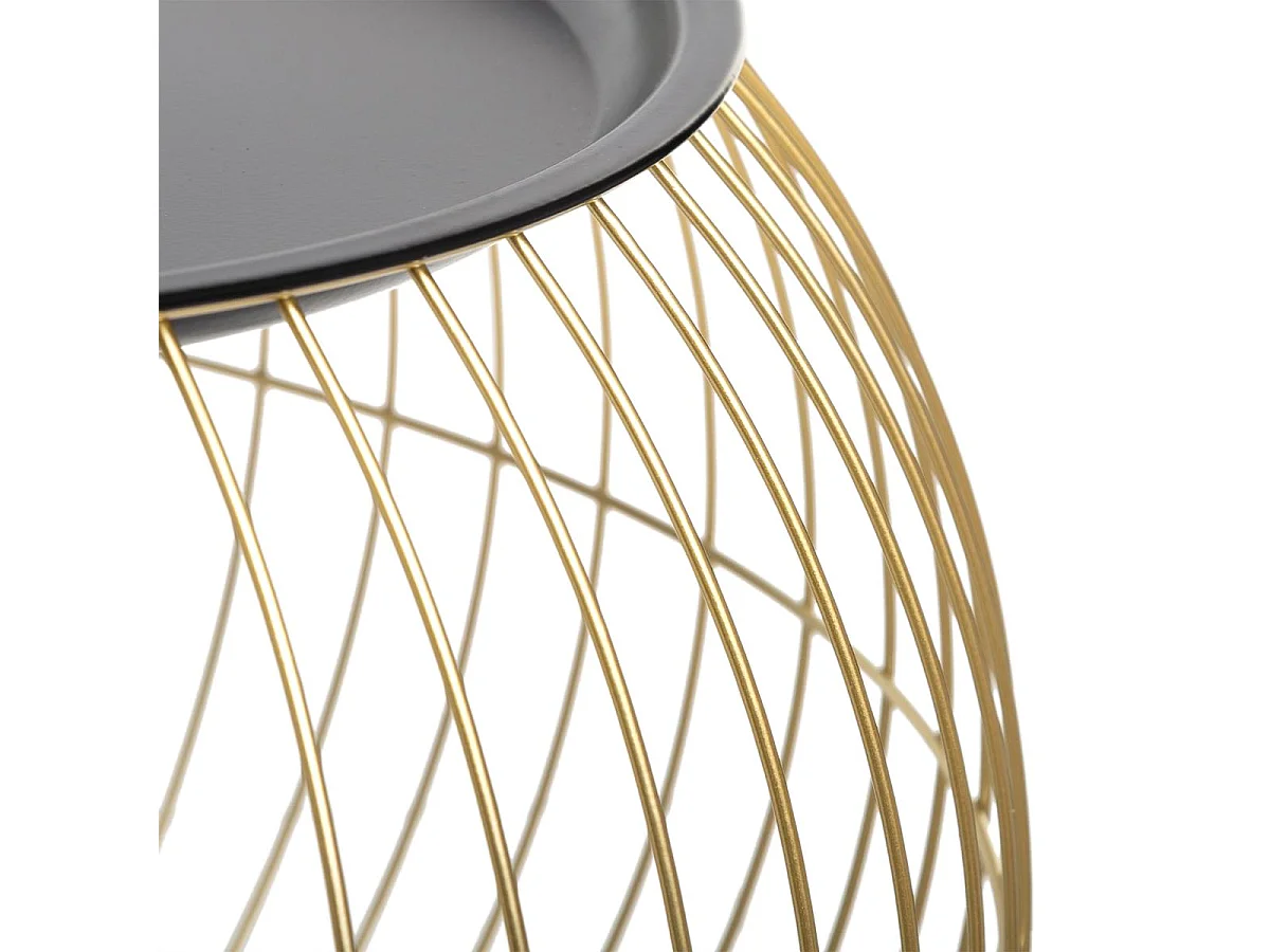 Lot de 2 Tables en métal filaire doré