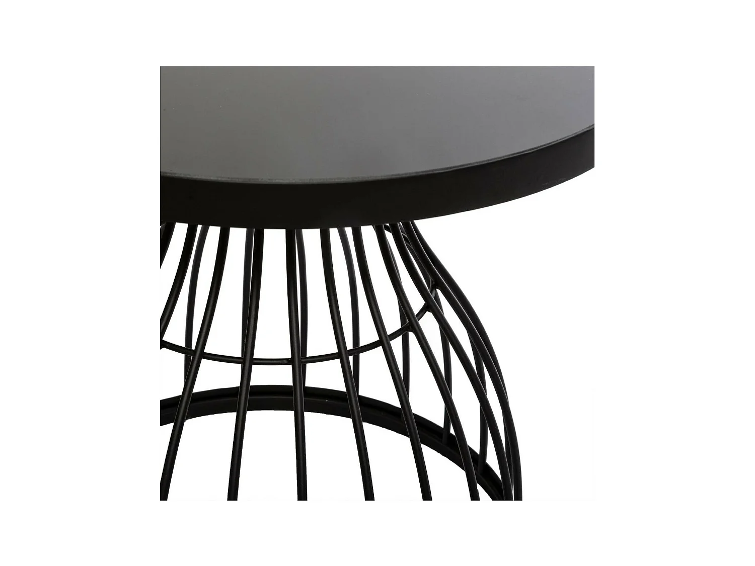 Table d' appoint en Verre trempé et Métal Noir