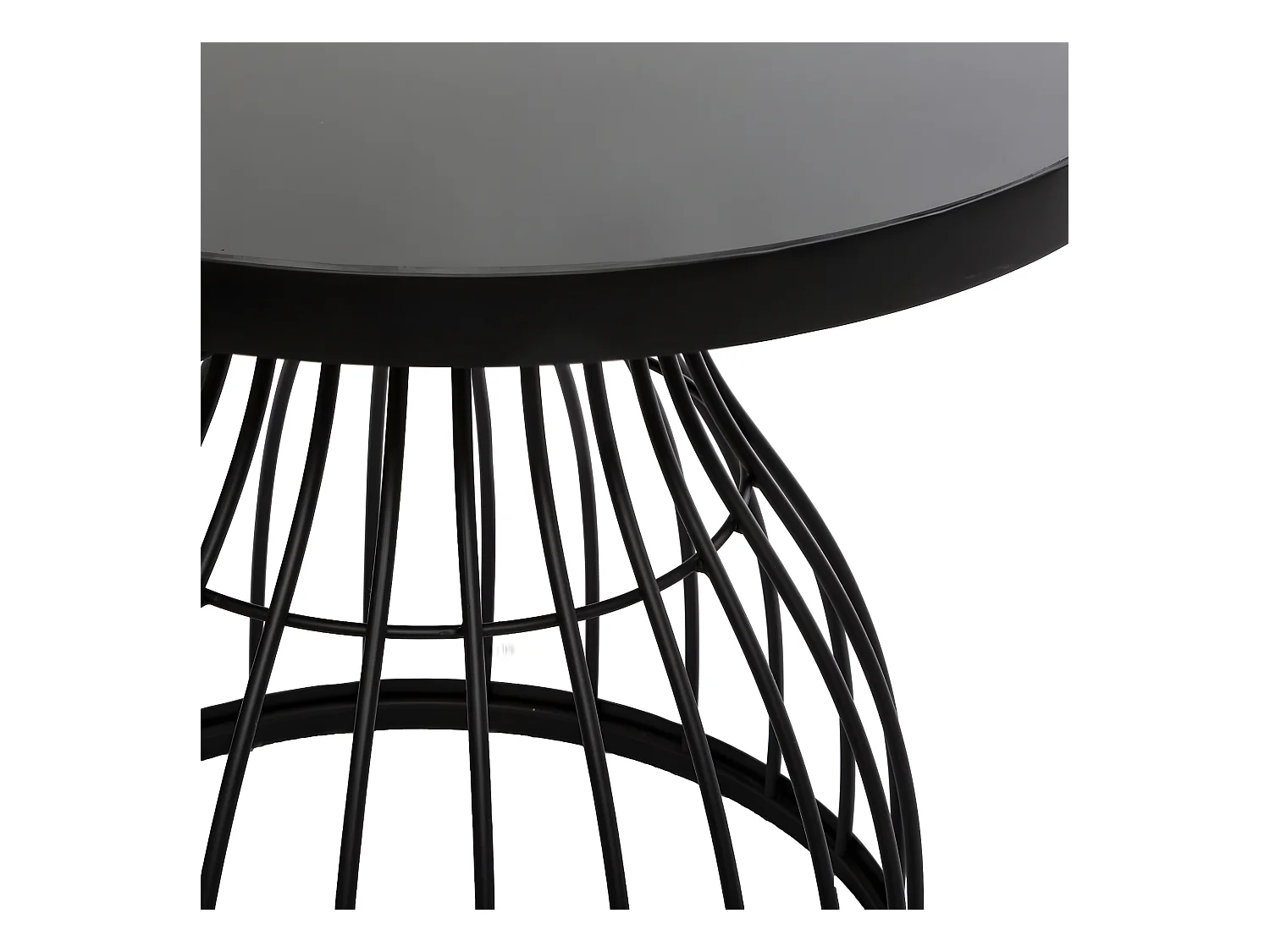 Table d' appoint en Verre trempé et Métal Noir