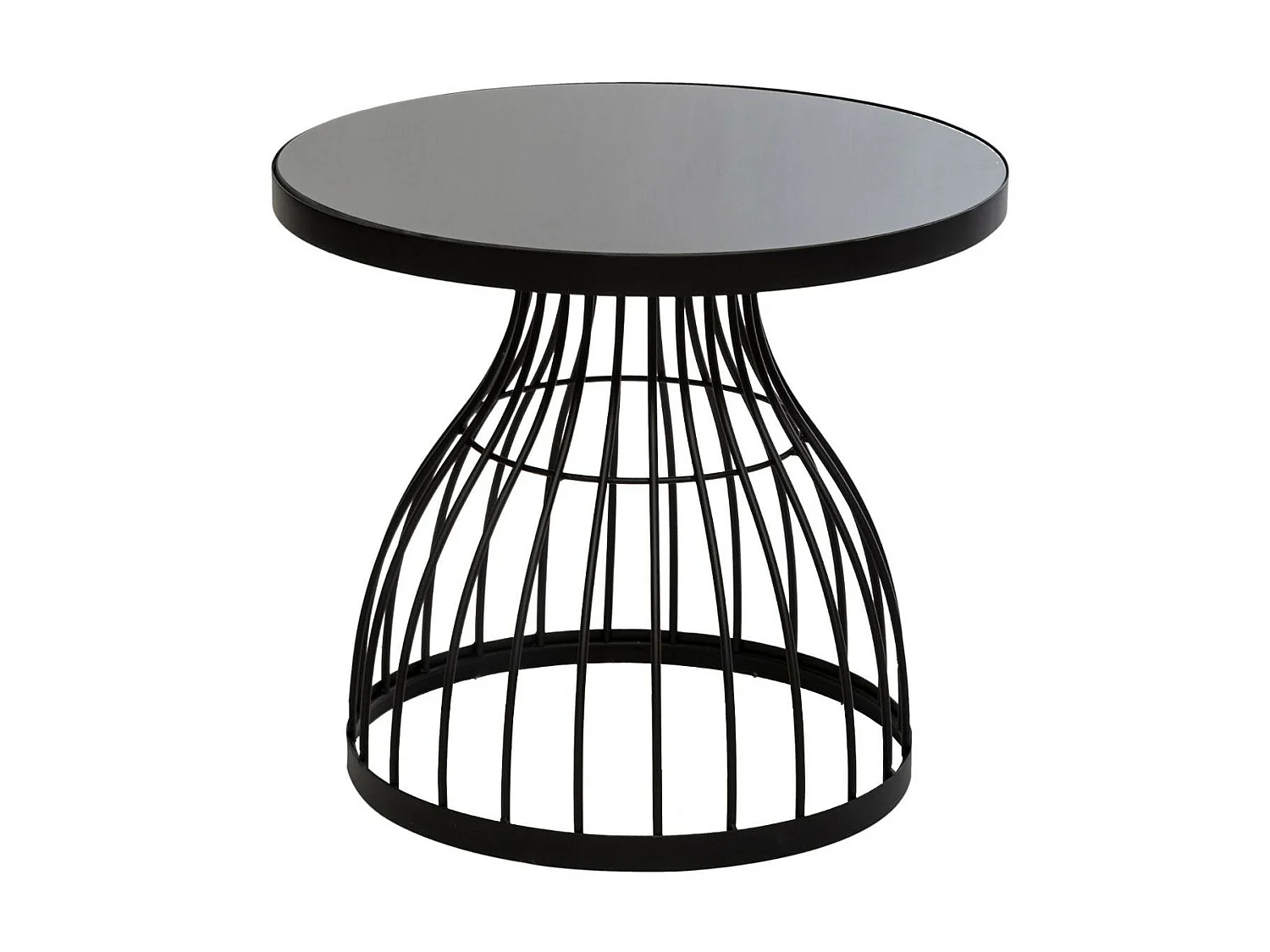 Table d' appoint en Verre trempé et Métal Noir