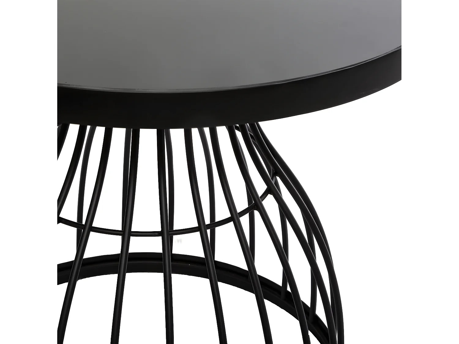 Table d' appoint en Verre trempé et Métal Noir