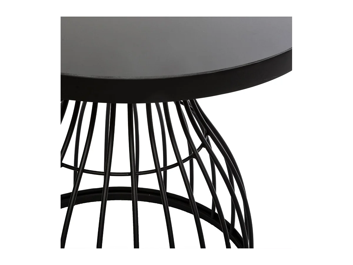 Table d' appoint en Verre trempé et Métal Noir