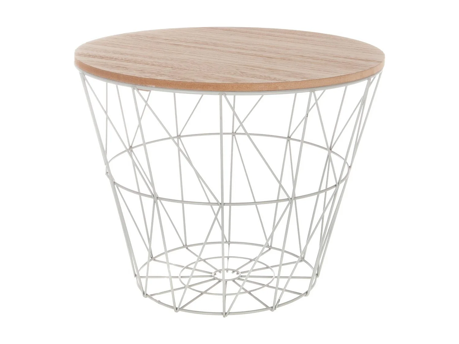 Table à café en métal gris et plateau en Bois H 30.5 cm