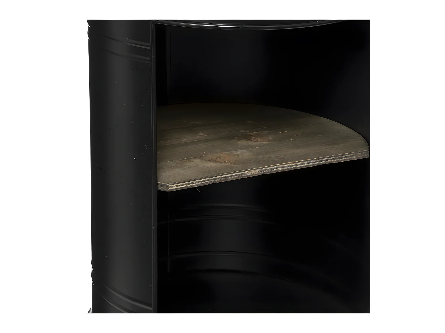 Table à café en Acier Noir et Bois de Peuplier