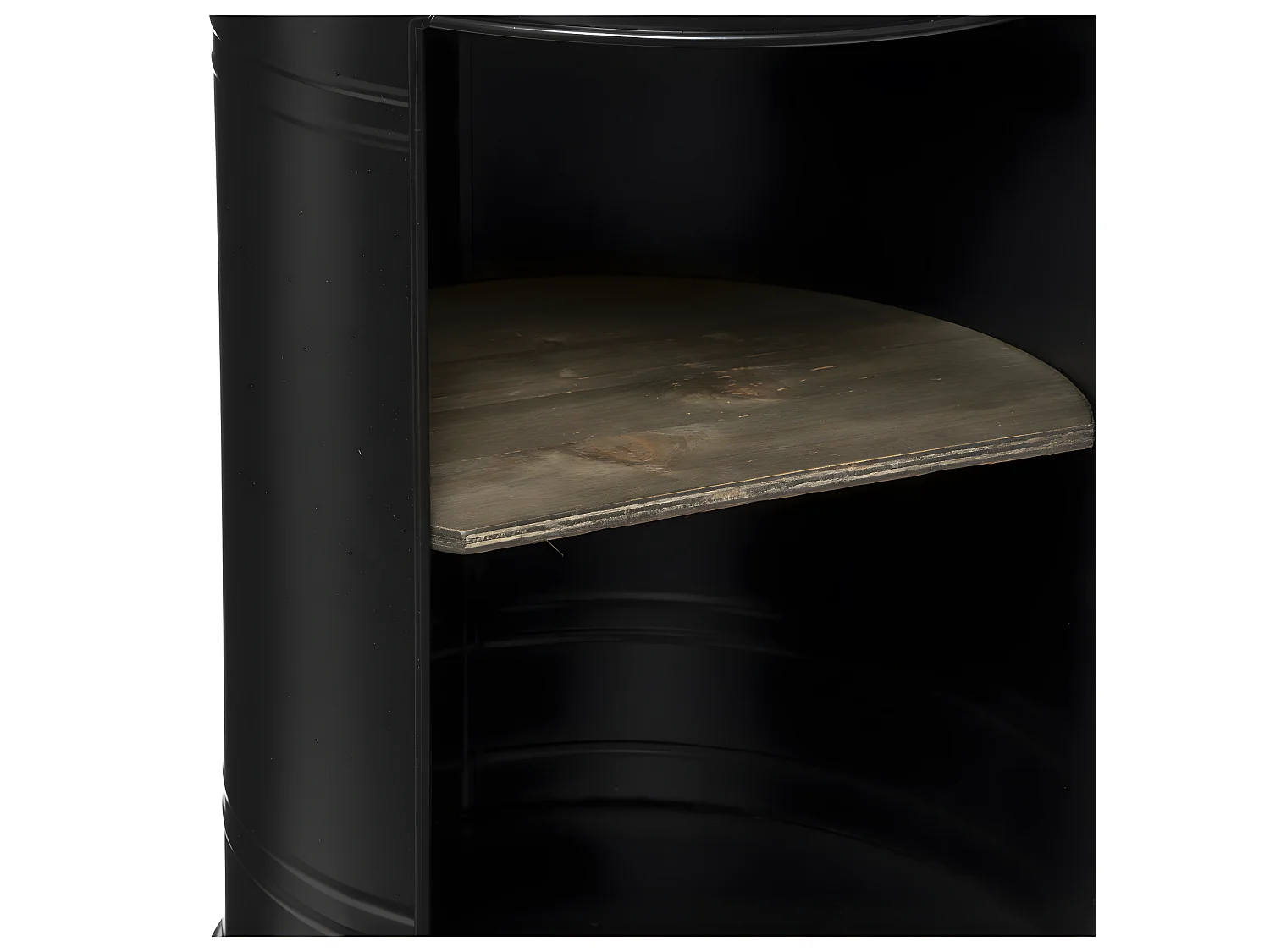 Table à café en Acier Noir et Bois de Peuplier