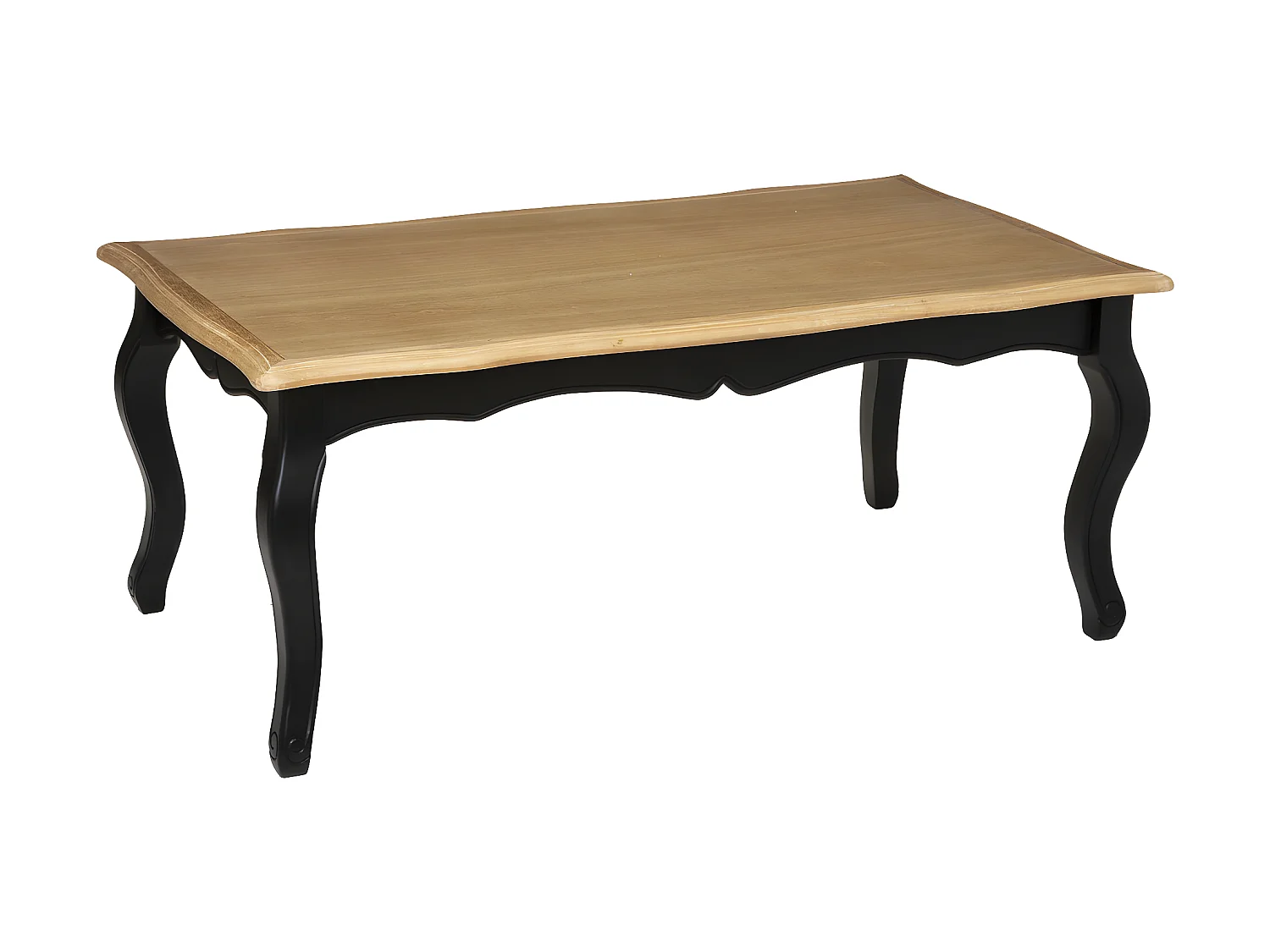 Table basse en Bois Noir et Naturel 110 x 60 cm