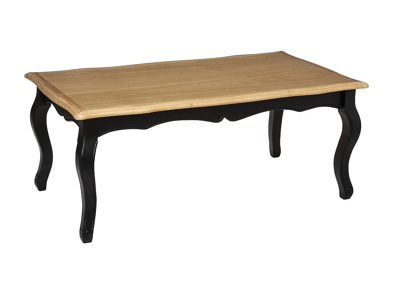Table basse en Bois Noir et Naturel 110 x 60 cm