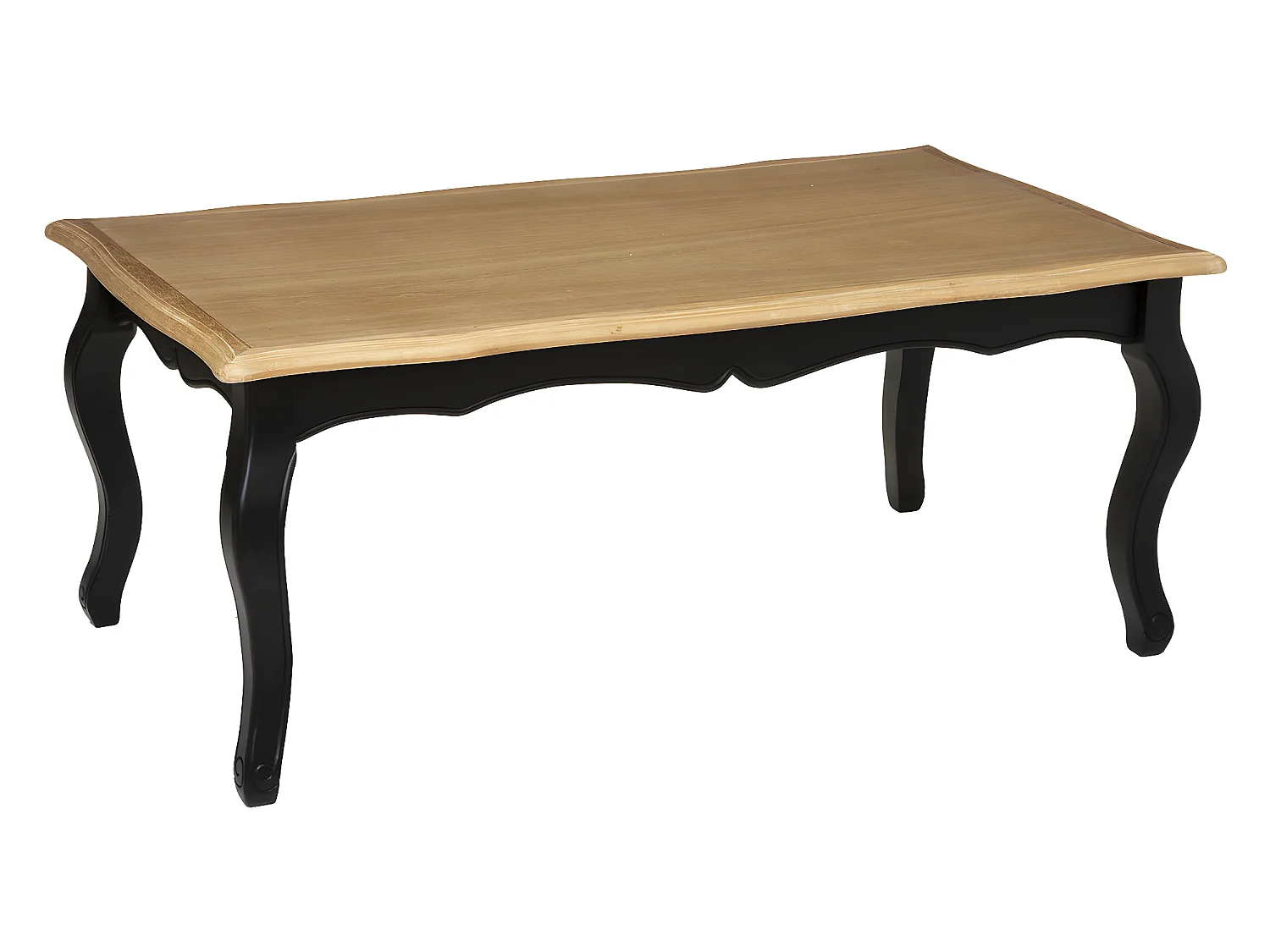 Table basse en Bois Noir et Naturel 110 x 60 cm