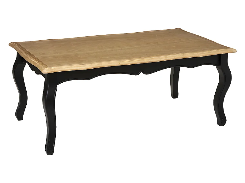 Table basse en Bois Noir et Naturel 110 x 60 cm