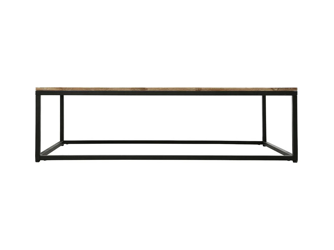 Table basse style industriel en Bois d' Acacia et Métal Noir 115 x 65 x H 32.5 cm