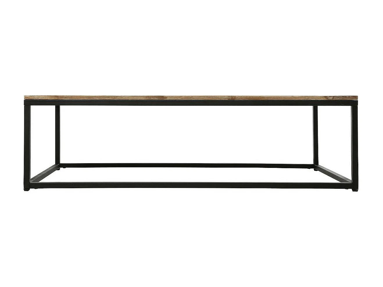 Table basse style industriel en Bois d' Acacia et Métal Noir 115 x 65 x H 32.5 cm