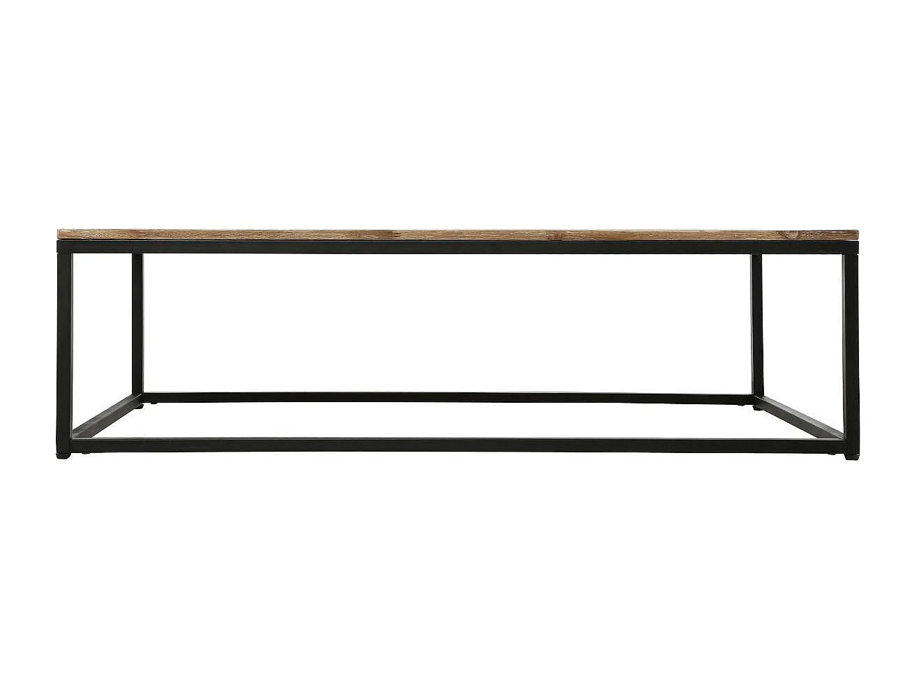 Table basse style industriel en Bois d' Acacia et Métal Noir 115 x 65 x H 32.5 cm