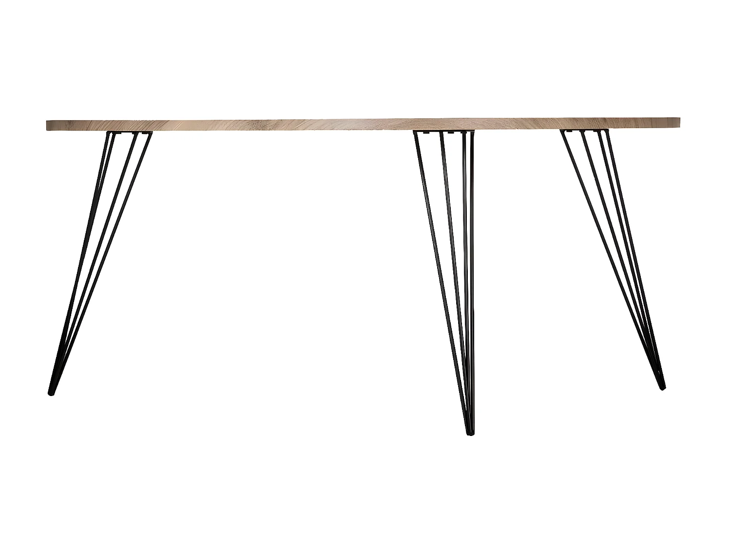 Table basse en bois et pieds en métal noir 97 x 65 x H 50 cm