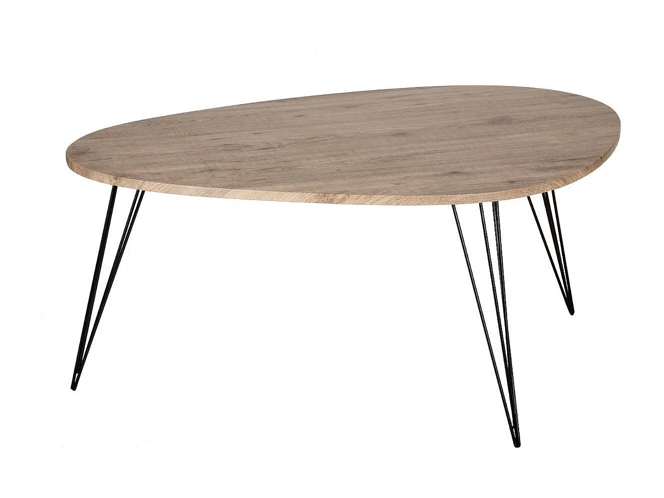 Table basse en bois et pieds en métal noir 97 x 65 x H 50 cm