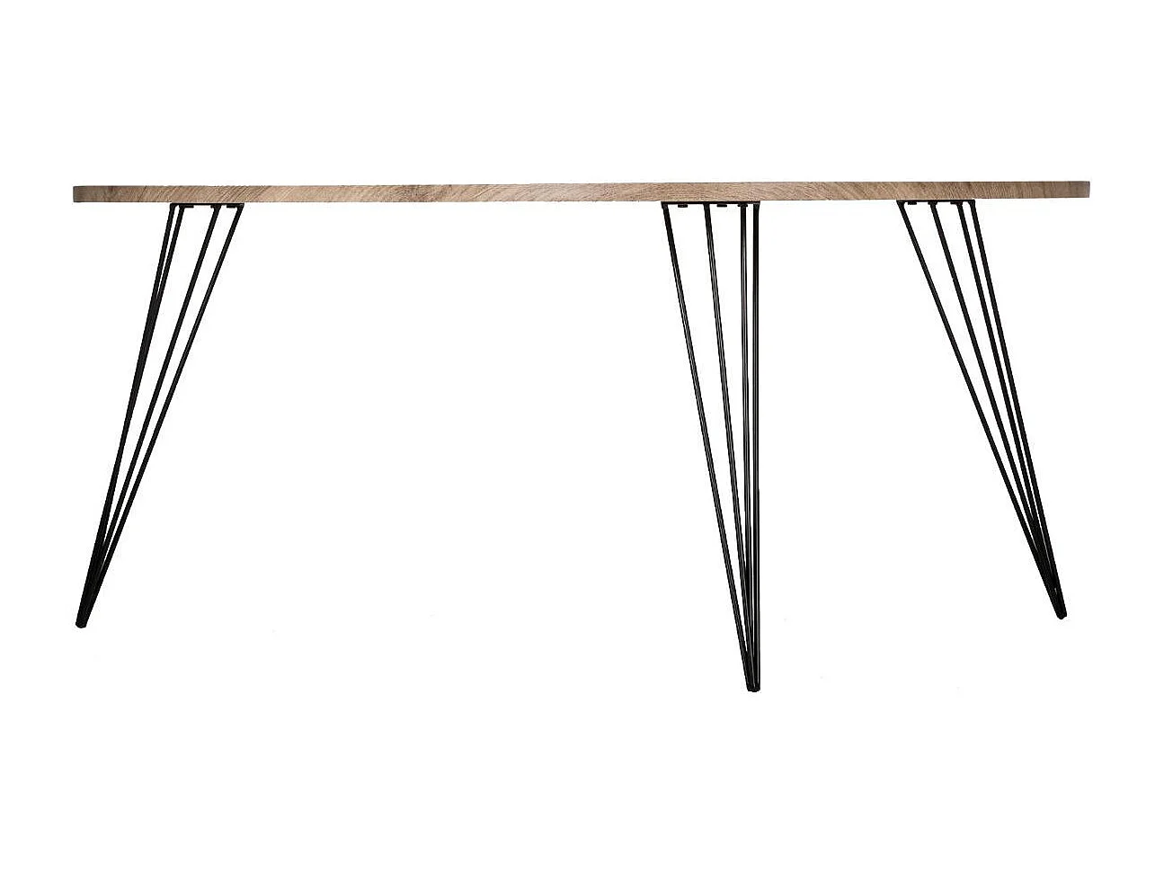 Table basse en bois et pieds en métal noir 97 x 65 x H 50 cm